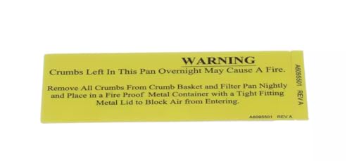 Fits Pitco A6095501 REV A LBL,FG FLTR PAN/Crumb Catch for AE14S, F14RS, MGII