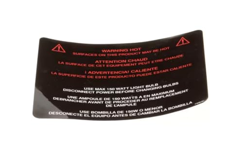 Fits Henny Penny 74063C Label, Hot Surface/Use Max 150W Light Bulb for SCR-6, SCR-8
