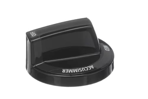 KI 6U77 CAV3A Knob, Top Burner, Accusimmer-Med-Hi-Lite, Black, Range