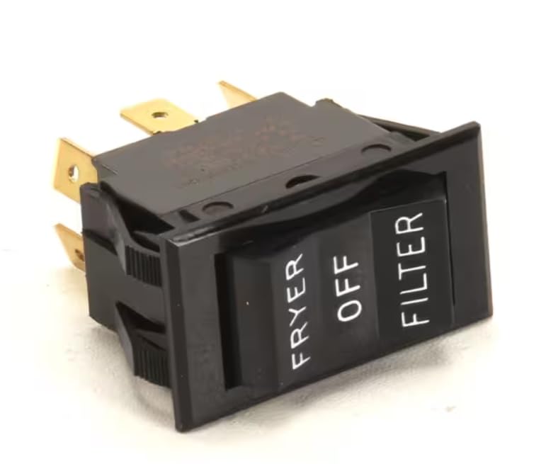Fits Wells 1311 R 10A 250VAC 15A 125VAC 3/4 HP 125-250VAC Rocker Switch, Fryer/Off/Filter, WFAE5 for WVAE-30F, WFAE-55FS, WFPE-30F