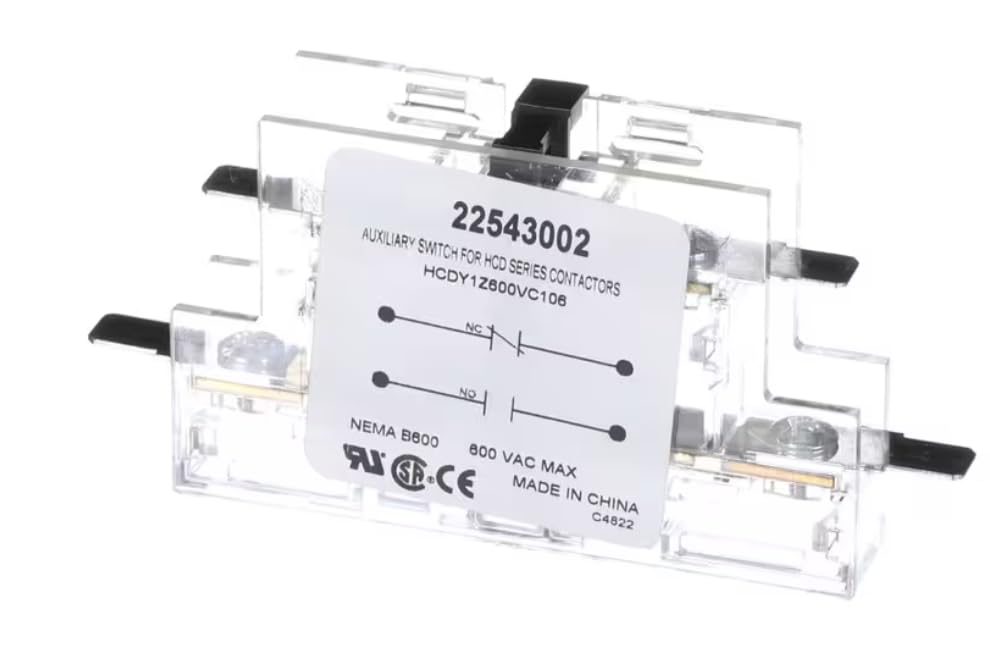 Fits Heatcraft 22543002 HCDY1Z600VC106 C4822 B600 Auxillary Switch, Hartland HCD Contactor