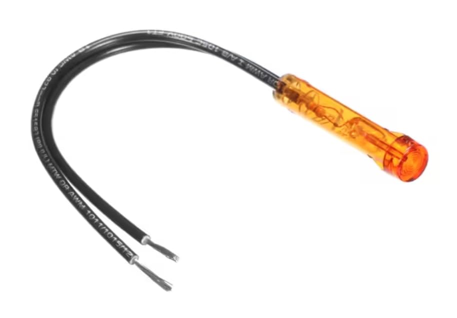E51583 105C 600V Light Indicator, 125V, Amber, 0.312" Hole for 1100-RW, 700-RW
