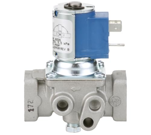 REVB 120VAC 50/60HZ 10.5VA -20/175F (-29/79C) AGA 4235 1/2 PSI 3.5 kPa W2430 120V 1/2 in Natural/LP Dual Solenoid Valve for Blodgett B48D-GGGG, DFG-100, DFG-100-1