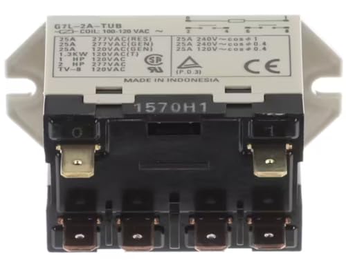 Fits Maxx Cold Coil 100-120VAC ~ 1570H1 Relay, Power, 120 Volt Coil, 25 Amp, DPST