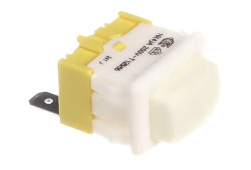 Fits Alliance Laundry Systems 241 J Switch, Push Button, SPST, White, 250 Volt, 16 Amp for ADE3SRGS173TW01, ADEE8RGS173TW01