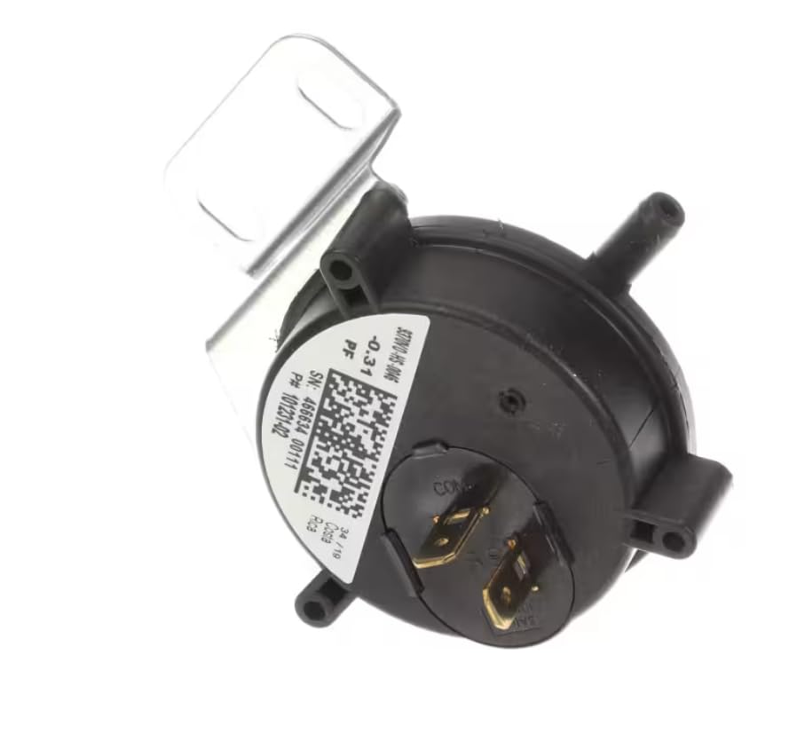 Fits Lennox 9370V0-HS-0046 34/19 Pressure Switch with Bracket, .31" Water Column for G40DF-36A-045-15, G40DF-36A-070-15, G40DF-24A-045-15