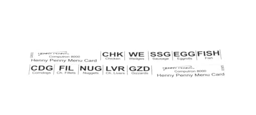 Fits Henny Penny 32633 Menu Card, Standard, C8000 for Computron 8000, PFG-600