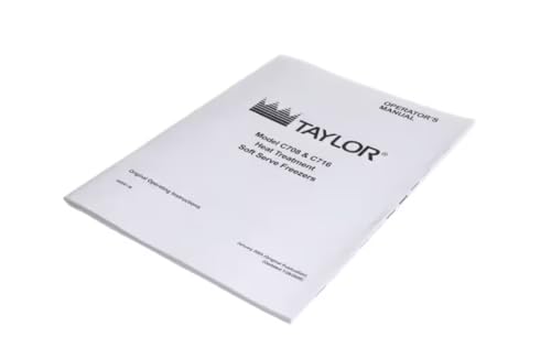 Fits Taylor 059061-M Operation's Manual, C708/C716 Heat Treatment Soft Serve Freezers