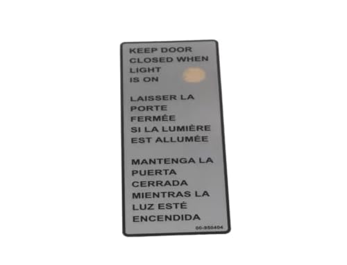 Fits Hobart 00-950404 Label/Decal, Keep Door Closed, Condensing Cycle, English/French/Spanish for PW10, PW10eR, PW20