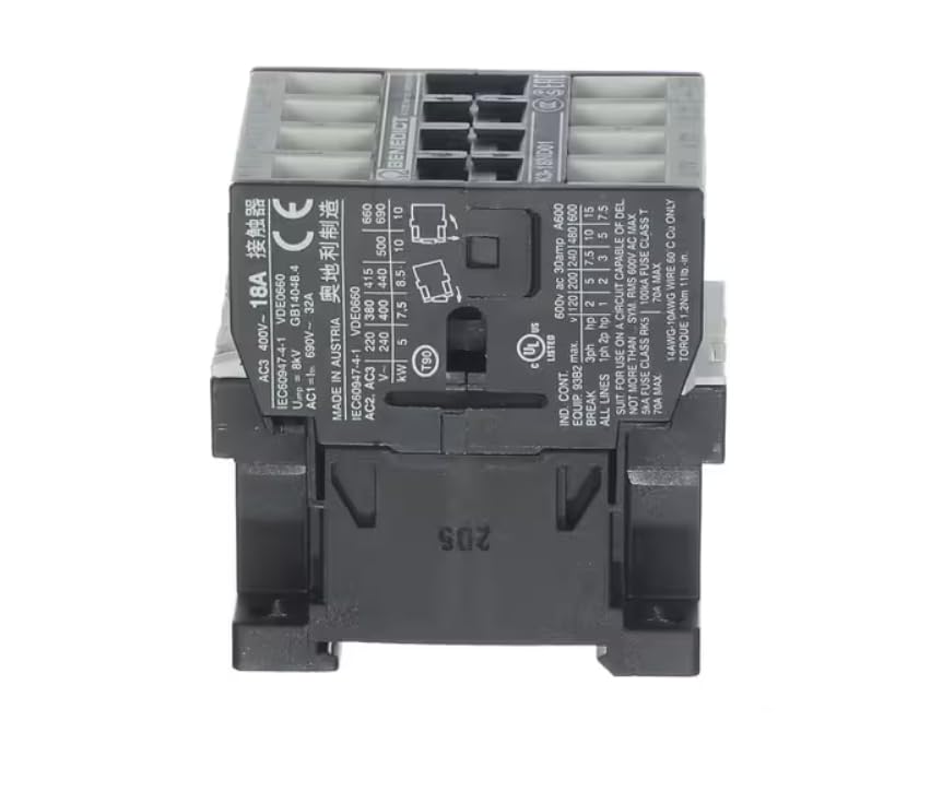 Fits Electrolux Professional 18A IEC60947-4-1 0D5 ST0 27 90 12T CONTACTOR, K3-18A01