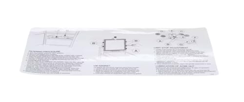 Fits Henny Penny 16162 Label/Decal, Filtering Procedure/Lid Gasket/Limit Stop Adjustment