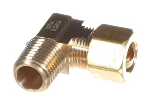 Fits Garland CJ2403 Fitting, 90 Degree Elbow, 1/4" Outside NPT x 3/8" Compression, Brass