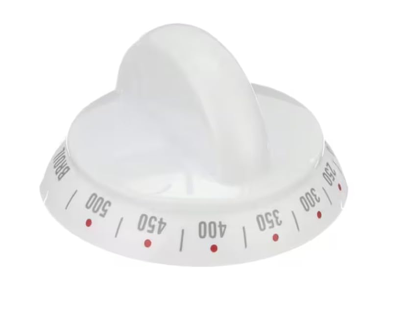 5974 Knob, Oven, Off-200-500-Broil, White, Range