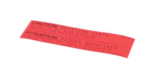 Fits Middleby 50039 REV B, Caution Rotating Parts, US & Canada
