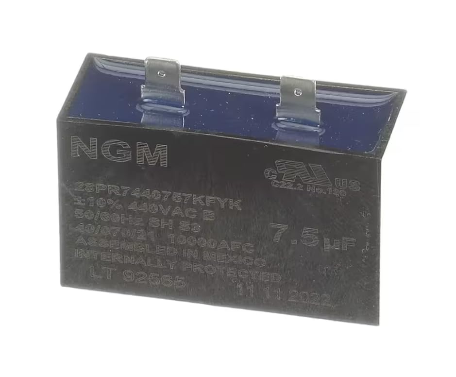 Fits York 28PR7440757KFYK LT 92565 Capacitor, Run, 7.5uF, 440VAC, Rectangular