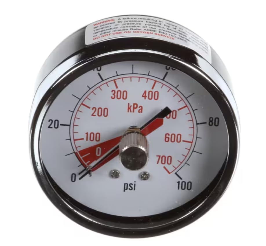 Fits Antunes Z255 B40.100-2005 Pressure Gauge, 0-100 PSI for VZN-421H, VZN-441HC, VZN-441VC