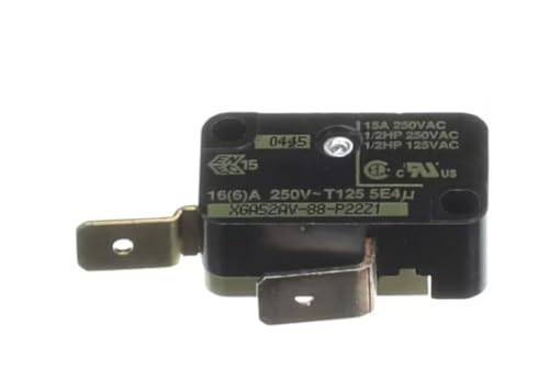 Fits Taylor XGA52AV-88-P22Z1 0445 15A 250VAC 1/2HP 250VAC 1/2HP 125VAC 16(6) A 250V~ T125 5E4u Microswitch, Plunger, SPST