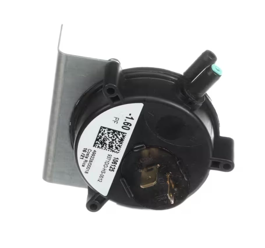 Fits York 106125 499228/00018 499228/00018 16/21 Air Pressure Switch, 1.60 on Fall, Single Pole Normally Open for FC9S040A12UP11, FC9S040A12UP11A, FL9S040A12UP11A