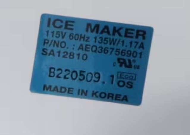 LG AEQ36756901, SA12810, B220509.1, 115V, 60HZ, 135W/1.17A, Refrigerator Ice Maker Assembly Kit