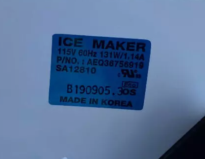 LG AEQ36756919, SA12810, B190905.3, 115V, 60HZ, 131W/1.14A, Ice Maker Kit Assembly