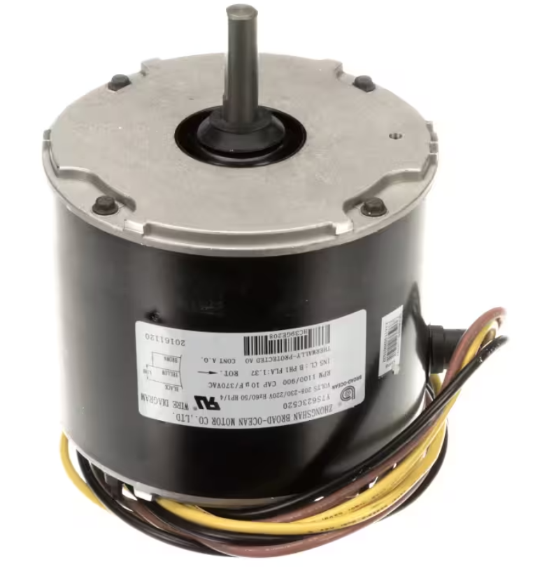 Carrier HVAC HC39GE208 Fan Motor, Condenser, 208-230V, 50/60HZ, 1/4 HP, 1 PH, 1100/900 RPM