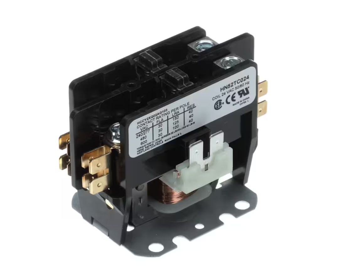 Carrier HVAC HN52TC024 Contactor, 2 Pole, 24VAC 50/60HZ Coil, 30FLA, 40RES 38AUCMSLH-2100  38AUCMSLH-2110  38AUCMSLH-2600  38AUCMSLH-2610 38AUCMSLP-1100