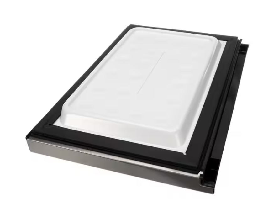 Magic Chef 2100151994 Freezer Door, Platinum Steel/Black with White Interior