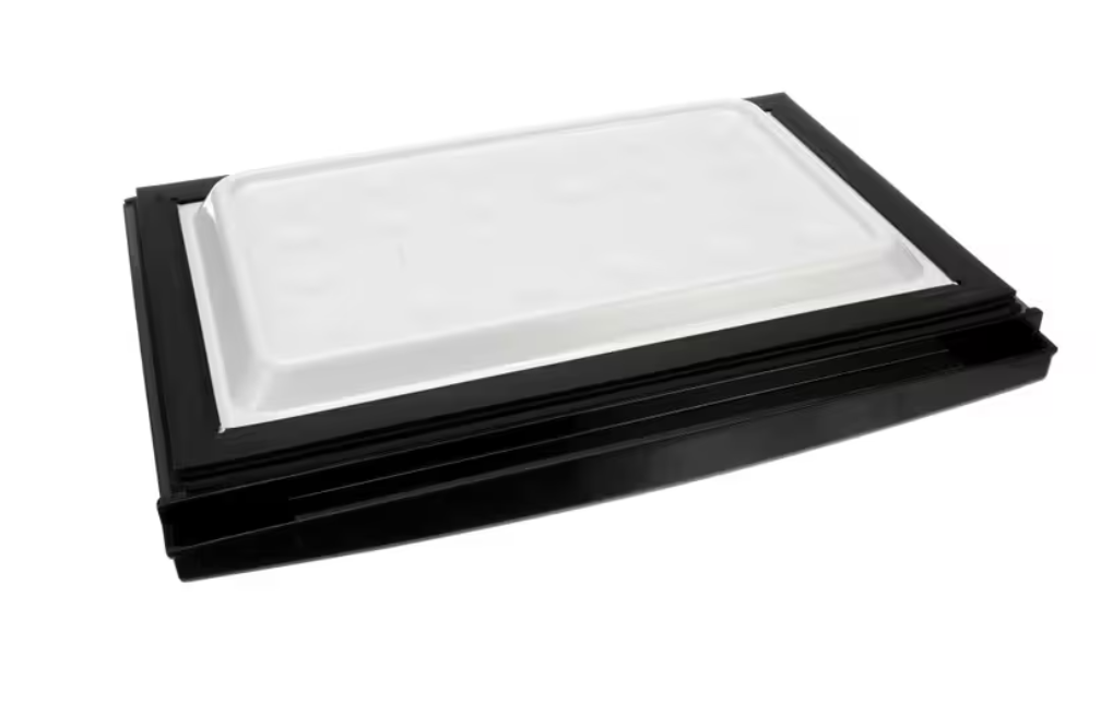 Magic Chef 2100151994 Freezer Door, Platinum Steel/Black with White Interior