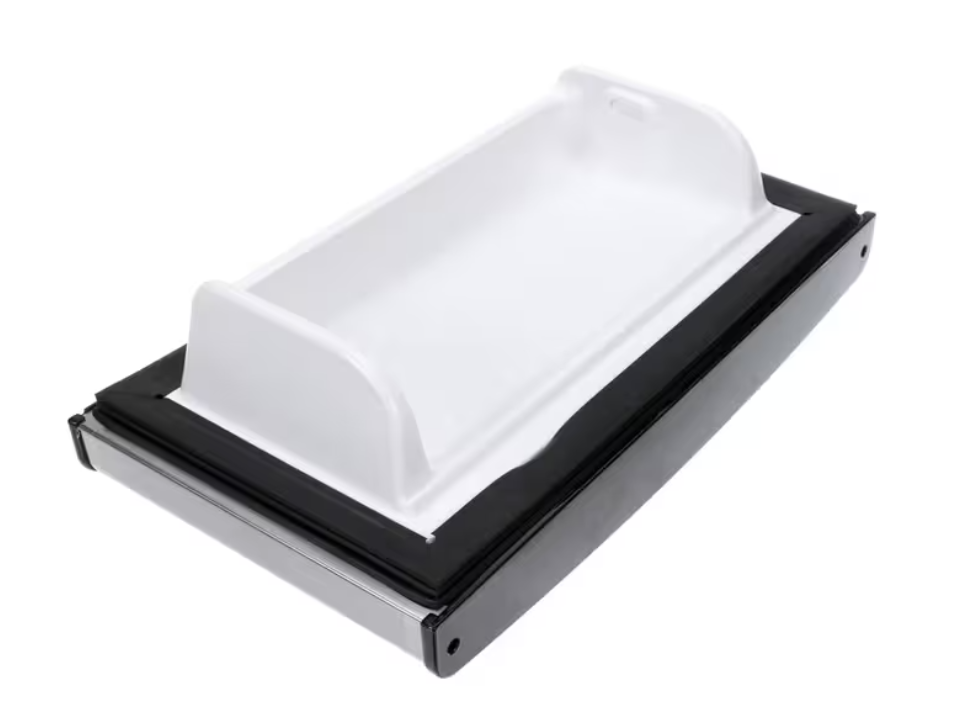 Magic Chef 2100150642 Freezer Door Assembly, Stainless/Black with White Interior