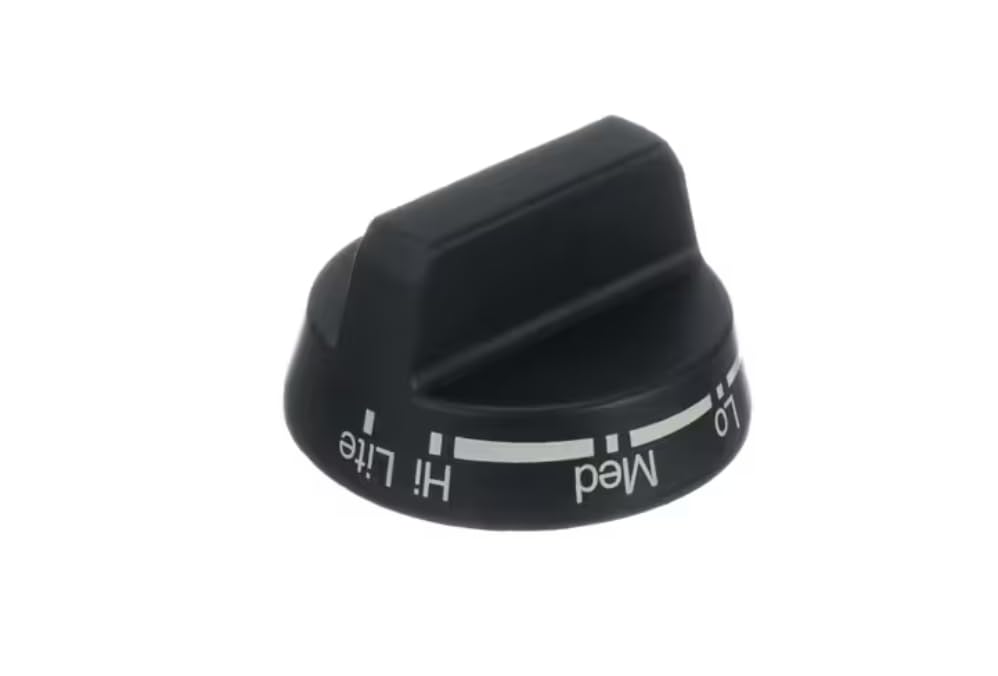 KIP5788 Knob, Off-Lo-Med-Hi-Lite, Black, Top Burner, Range/Cooktop