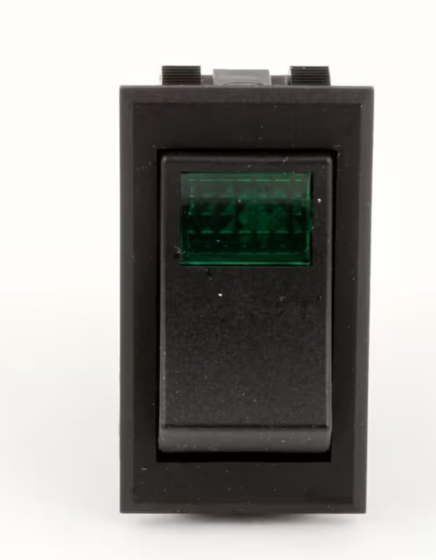 Fits Lincoln 1313 R Rocker Switch, Green Lighted for 1100 Series, 1116-000-A, 1116-023-8