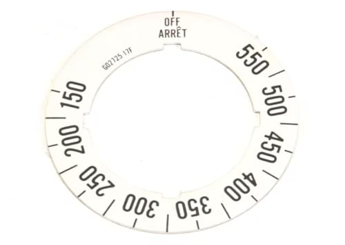 Fits Garland G02725-17F Dial Insert, Off/175-550F for 10-10 R, 10-11R, 10-11RG
