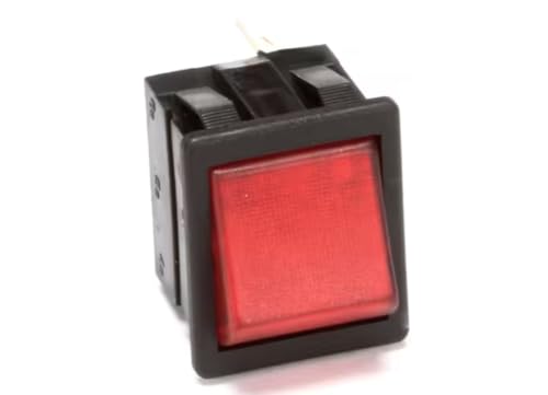 Fits Wilbur Curtis .5558..(WC114) 16(4) A 250V~ AC T90 250VAC 15A Rocker Switch, Red, 120V, Neon for GEM-5, GEM-120A (Dunkin), GEM-5N