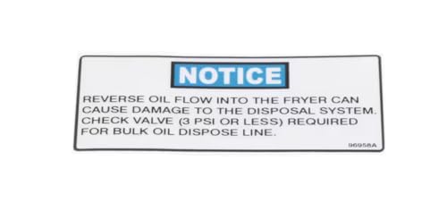 Fits Henny Penny 96958A Label, Notice, Check Valve
