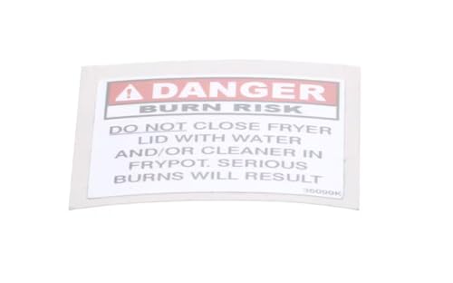 Fits Henny Penny 36099K Label/Sticker, Danger Burn Risk for 500, 600, CFA-500