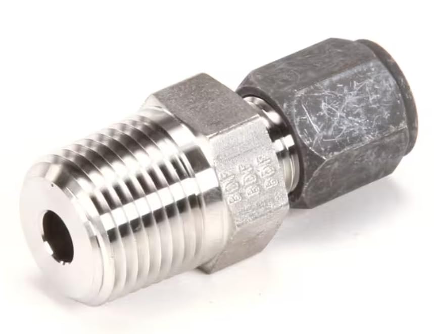 Fits Frymaster SS 6BU 559T Fitting, CC, 1/2" NPT x 3/8" Tube, Stainless Steel