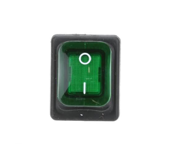 B4 16(8)/250~12(10)/250~5E4 3/4HP 20A/125VAC 10A/250VAC On/Off DPST Green Rocker Switch for Prince Castle 196, 196-JACK, 197-FCE
