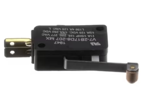 Fits Stoelting 1947 V7-2B17D8-207 MX 11A 1/3HP 125, 250, 277 VAC 1/2A 125 VDC 1/4A 250 VDC L156 4A 125 VAC L Microswitch with Roller Actuator, Spigot, SPDT for F112-LJ, F111, F122