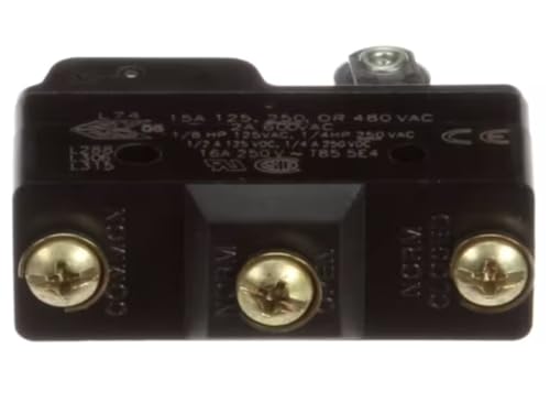 Fits Cleveland L74 15A 125, 250 OR 480 VAC 2A 600VAC 1/8 HP 1/4HP 1/2A 16A T85 5E4 Microswitch, Roller