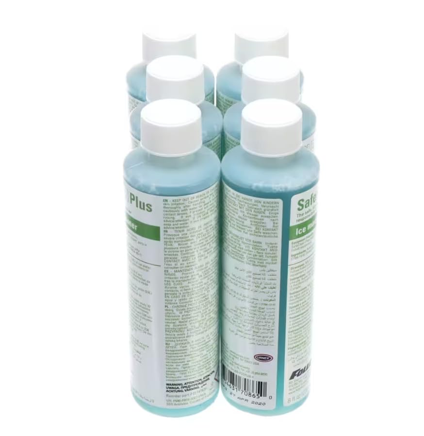 Fits Follett 754631708650 Safe Clean Plus, Ice Machine Cleaner, 8 Ounce Bottle, Pack of 6 for 110CT425A-L, 110CT425A-S, 110CT425A-SI