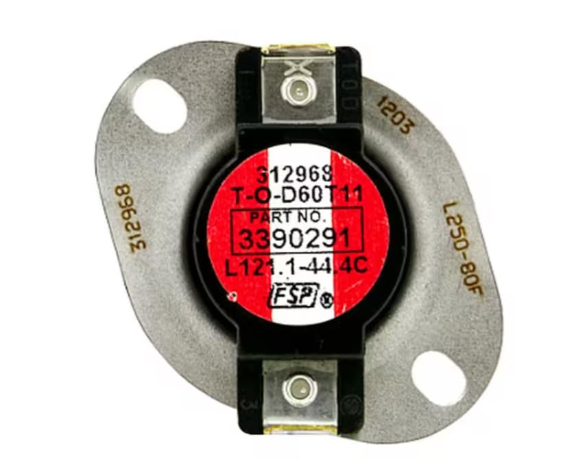 L121.1-44.4C 1203 Hi Limit Thermostat, Therm-O-Disc, Dryer for 1DNET3205TQ0, 3RAWZ480EMQ0, 3RAWZ480EMQ1