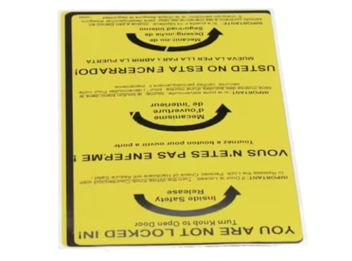 Fits Norlake 146368 Safety Decal, Turn Knob to Open Door
