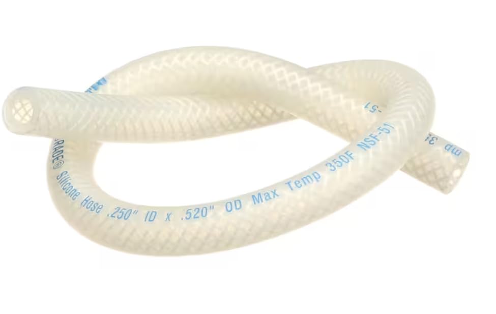 Fits Frymaster NSF-51 Hose, Silicone Braided, .25", Sold by Foot for FQ4000 (FQELAU), 3FQE30U, BIELA14