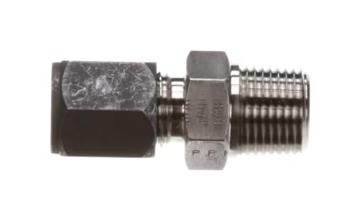 Fits Henny Penny BMH P 1089 6BU SS Connector, 3/8" Tube to 3/8" NPT, Stainless Steel for 320, ODE-323, ODG-323