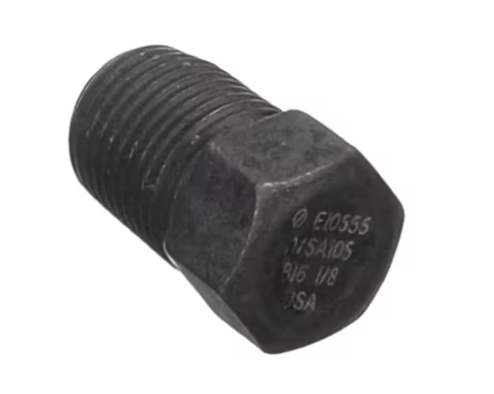 Fits Wood Stone Corp E10556 A/SA106 B16 Pipe Plug, Hex Head, 1/8" NPT, Black