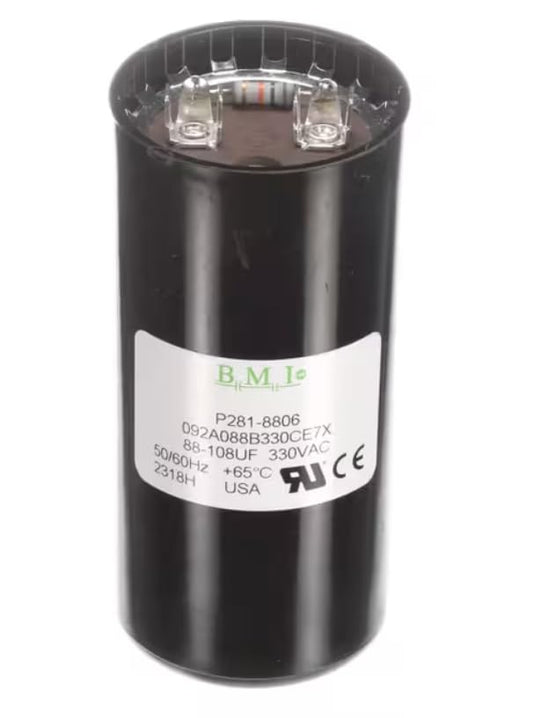 Fits Carrier HVAC 88-108UF 2318H Capacitor, Start, 330 Volt, 50/60HZ, 270-324 MFD, Round for 48DD 002 300, 48DD 002 200, 48DE 002 200