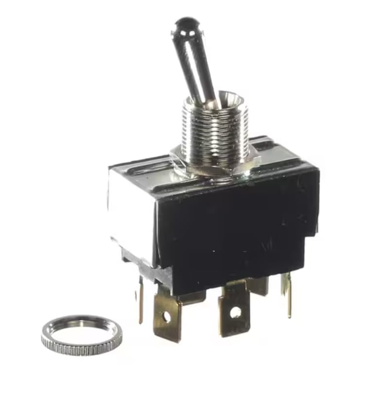 Fits Food Warming Equipment 2229 R 10A 250 VAC 15A 125 VAC 3/4 HP 250 VAC Toggle Switch, On-None-On, DPDT, 10A @ 250VAC, 15A @ 125VAC for TST-19SL-TB