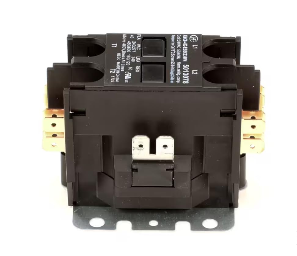 Fits York 5013078 26062017 1726 Contactor, 24 Volt Coil, 50/60HZ, 40 Amp, 2 Pole for 2HB04502025, 2HB04502046, 2HB04501025