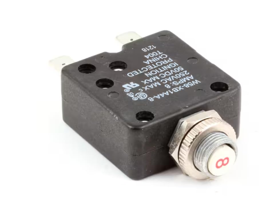 Fits Robot Coupe AMPS 8 50 VDC 1218 Circuit Breaker, 8A for R2UB, R2U, R2N Ultra