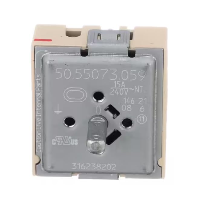 50.55073.059 Infinite Switch, Top Burner, 240V, 15 Amp for CFEF3052TSB, CFEF3052TSC, CFEF3052TSD